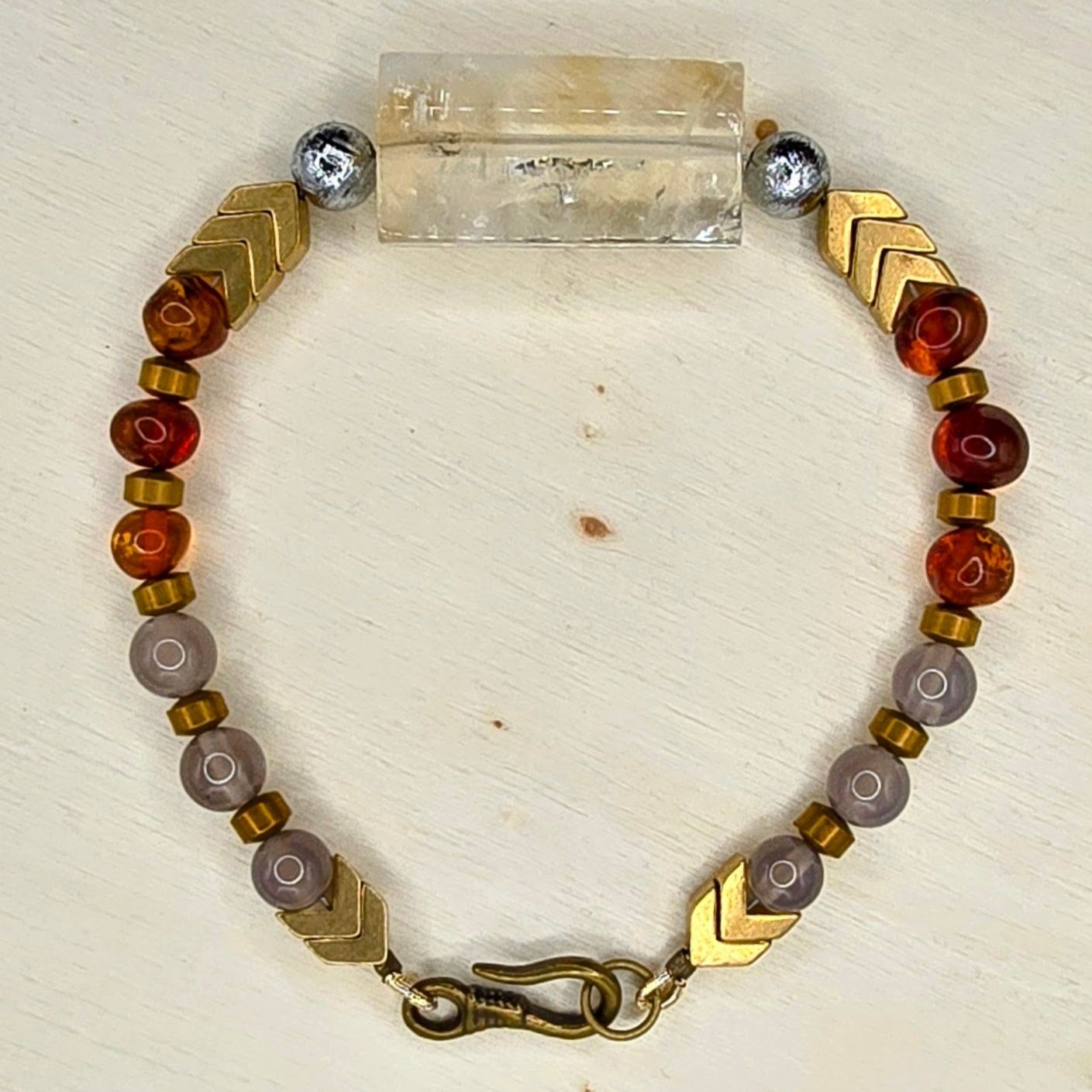 Archangel Armor - Resilience Rising - Meteorite and Baltic Amber Bracelet