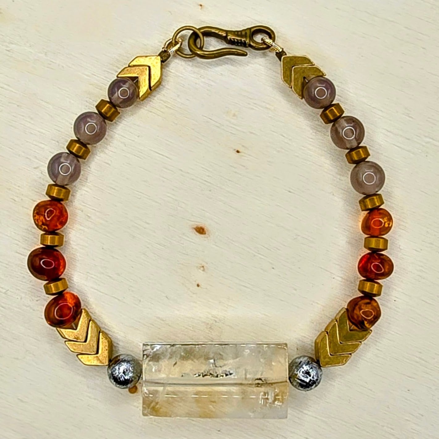 Archangel Armor - Resilience Rising - Meteorite and Baltic Amber Bracelet