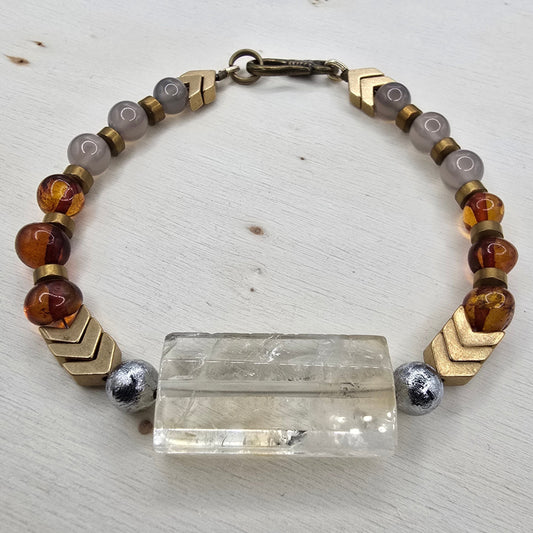 Archangel Armor - Resilience Rising - Meteorite and Baltic Amber Bracelet