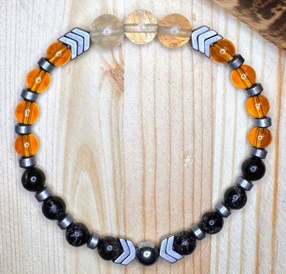 Angel Armor - Manifestation Citrine and Amber Crystal Bracelet