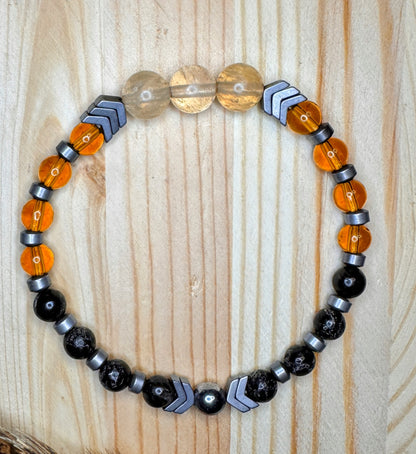 Angel Armor - Manifestation Citrine and Amber Crystal Bracelet