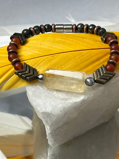 Archangel Armor - Meteorite Carnelian Pyrite Survivor Bracelet