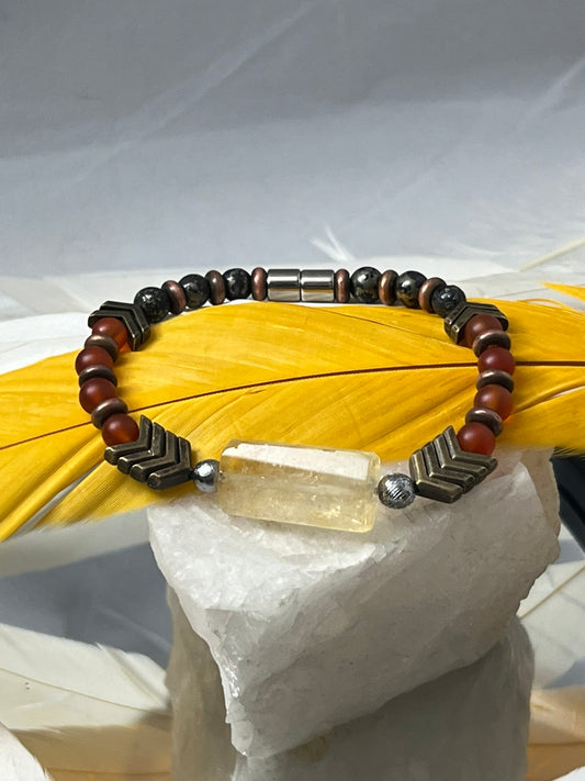 Archangel Armor - Meteorite Carnelian Pyrite Survivor Bracelet