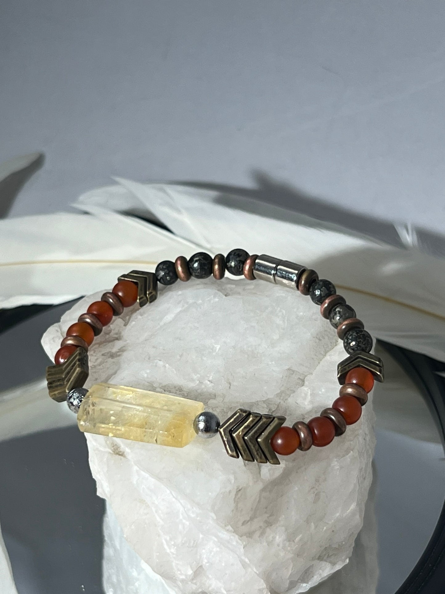 Archangel Armor - Meteorite Carnelian Pyrite Survivor Bracelet