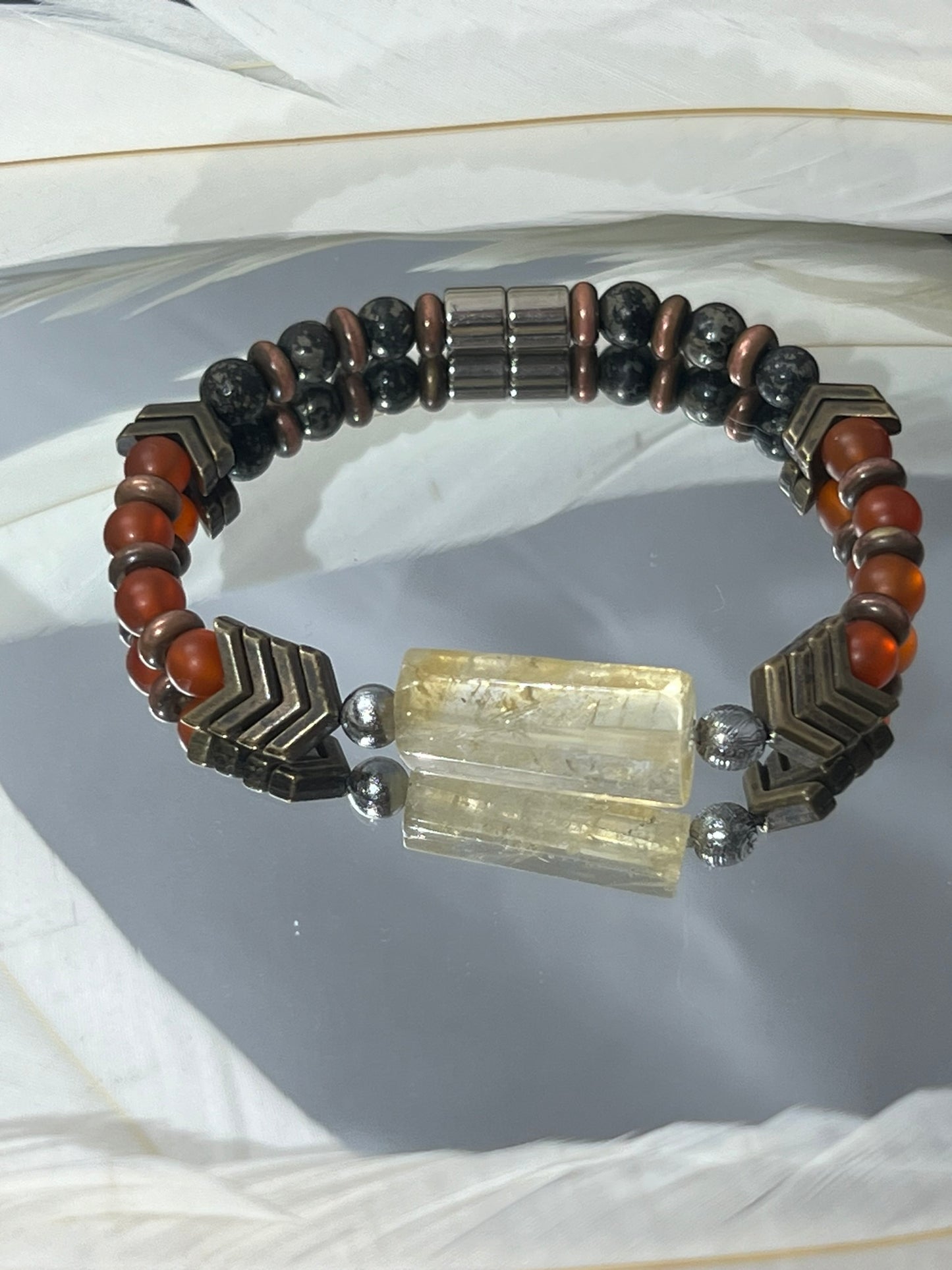 Archangel Armor - Meteorite Carnelian Pyrite Survivor Bracelet