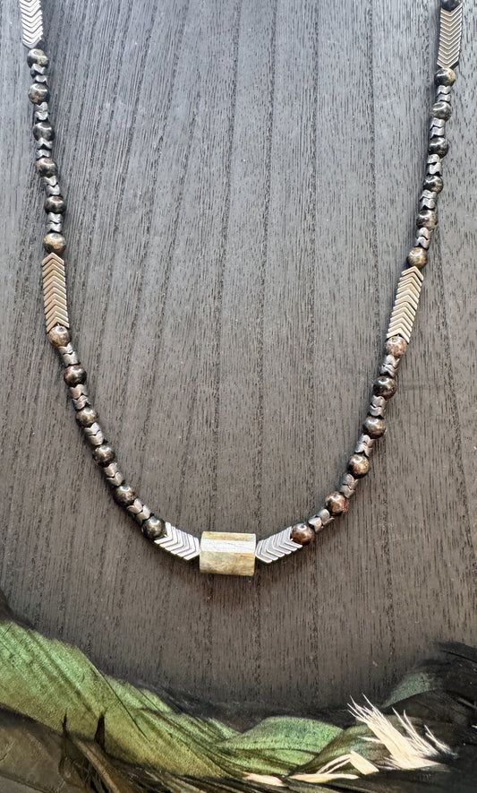 Primal Force Defender Arfvedsonite and Labradorite Necklace