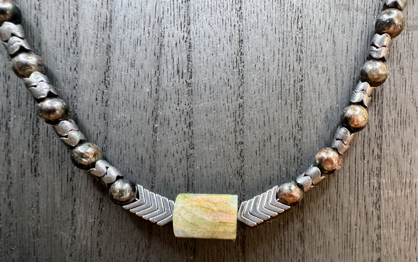 Primal Force Defender Arfvedsonite and Labradorite Necklace