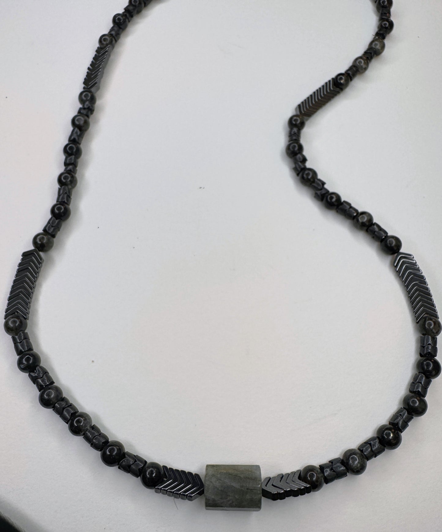 Primal Force Defender Arfvedsonite and Labradorite Necklace