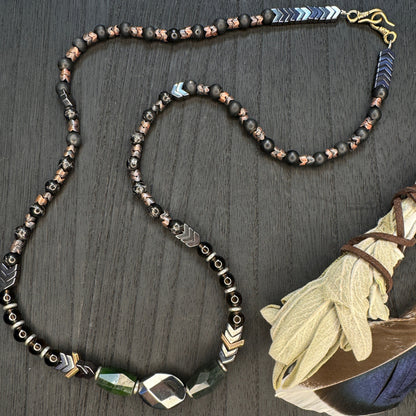 Primal Force Self Love Jade, Smoky Quartz and Hematite Necklace