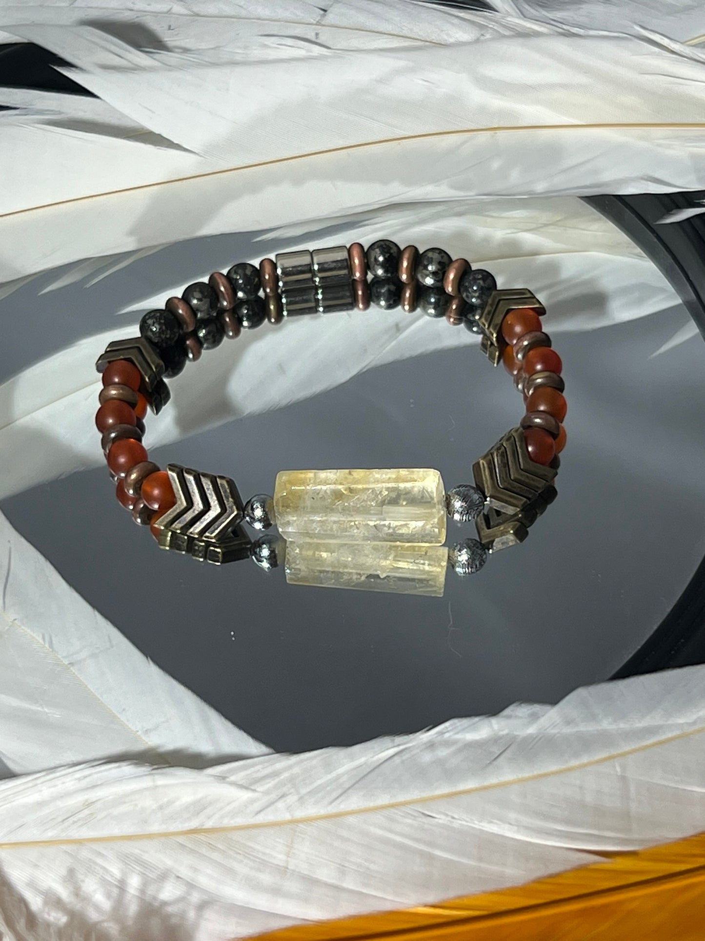 Archangel Armor - Meteorite Carnelian Pyrite Survivor Bracelet