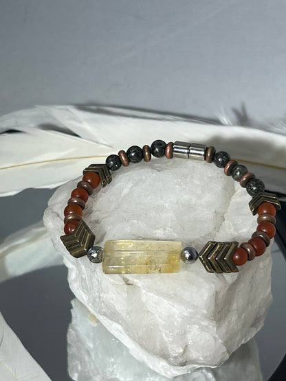 Archangel Armor - Meteorite Carnelian Pyrite Survivor Bracelet