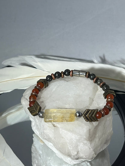 Archangel Armor - Meteorite Carnelian Pyrite Survivor Bracelet